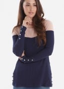 Туника для кормления Mothers en Vogue Colourblock, синий-персиковый, 202-822 Туника для кормления Mothers en Vogue Colourblock, синий-персиковый, 202-822