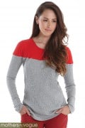 Туника для кормления Mothers en Vogue Colourblock, серый-красный, 202-821 Туника для кормления Mothers en Vogue Colourblock, серый-красный, 202-821